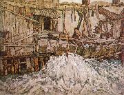 Egon Schiele The Mill Sweden oil painting artist